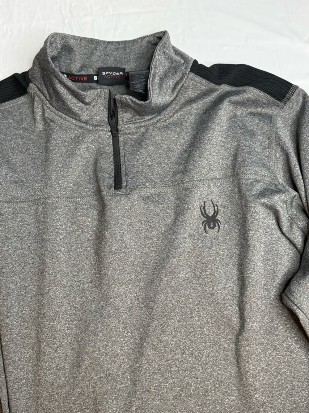 Spyder Active Quarter Zip Pullover Mens XL Gray Athletic Performance